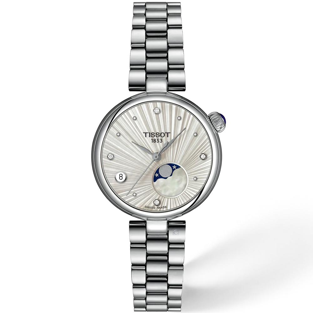 TISSOT 天梭錶 Desir系列 月相顯示 時尚腕錶 女錶 禮物-T1522231103600/29.6mm