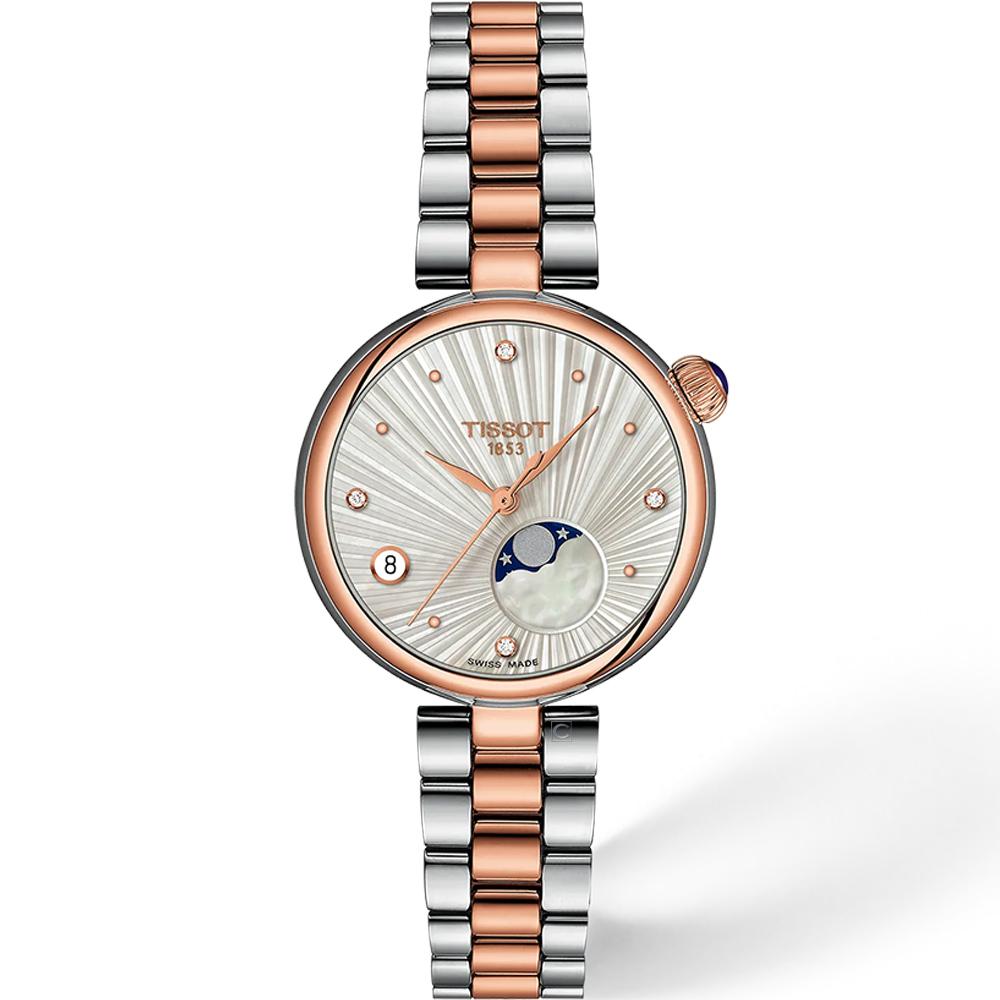 TISSOT 天梭錶 Desir系列 月相顯示 時尚腕錶 女錶 禮物-T1522232203600/29.6mm