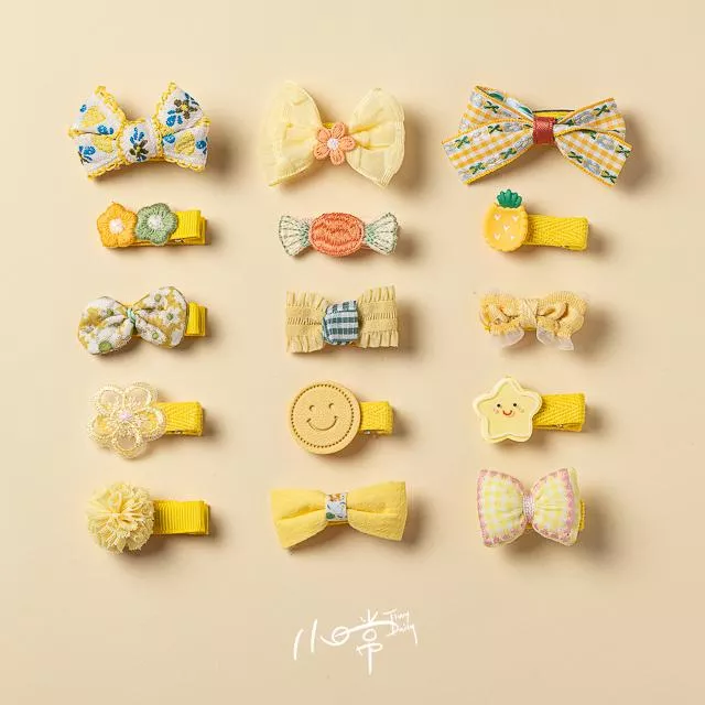 繽紛色系碎髮小髮夾－黃色系