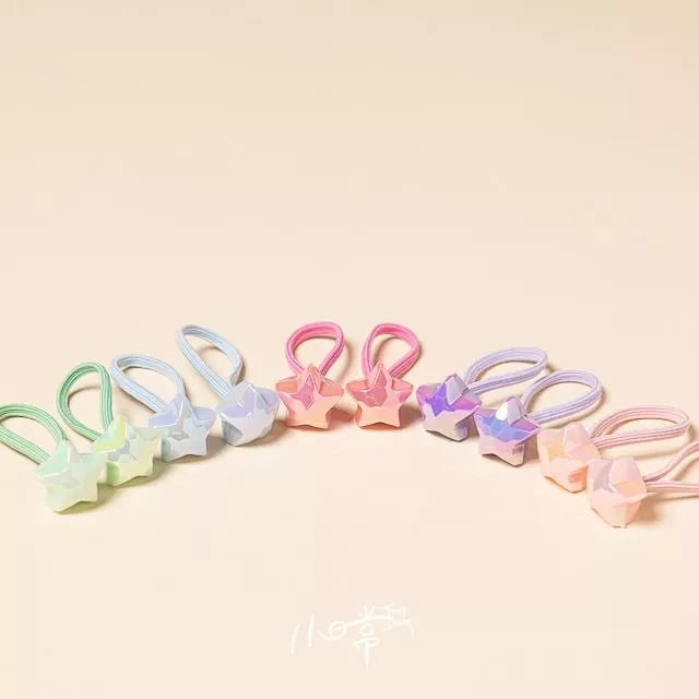 繽紛彩色可愛不傷髮小髮圈－閃耀星星