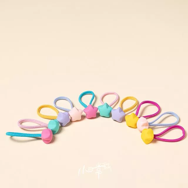 繽紛彩色可愛不傷髮小髮圈－繽紛星星