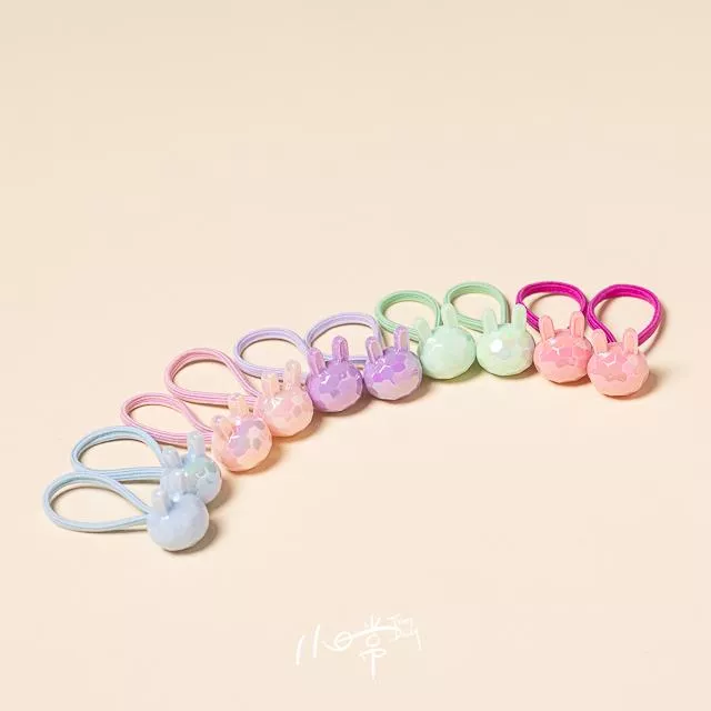 繽紛彩色可愛不傷髮小髮圈－閃耀兔兔