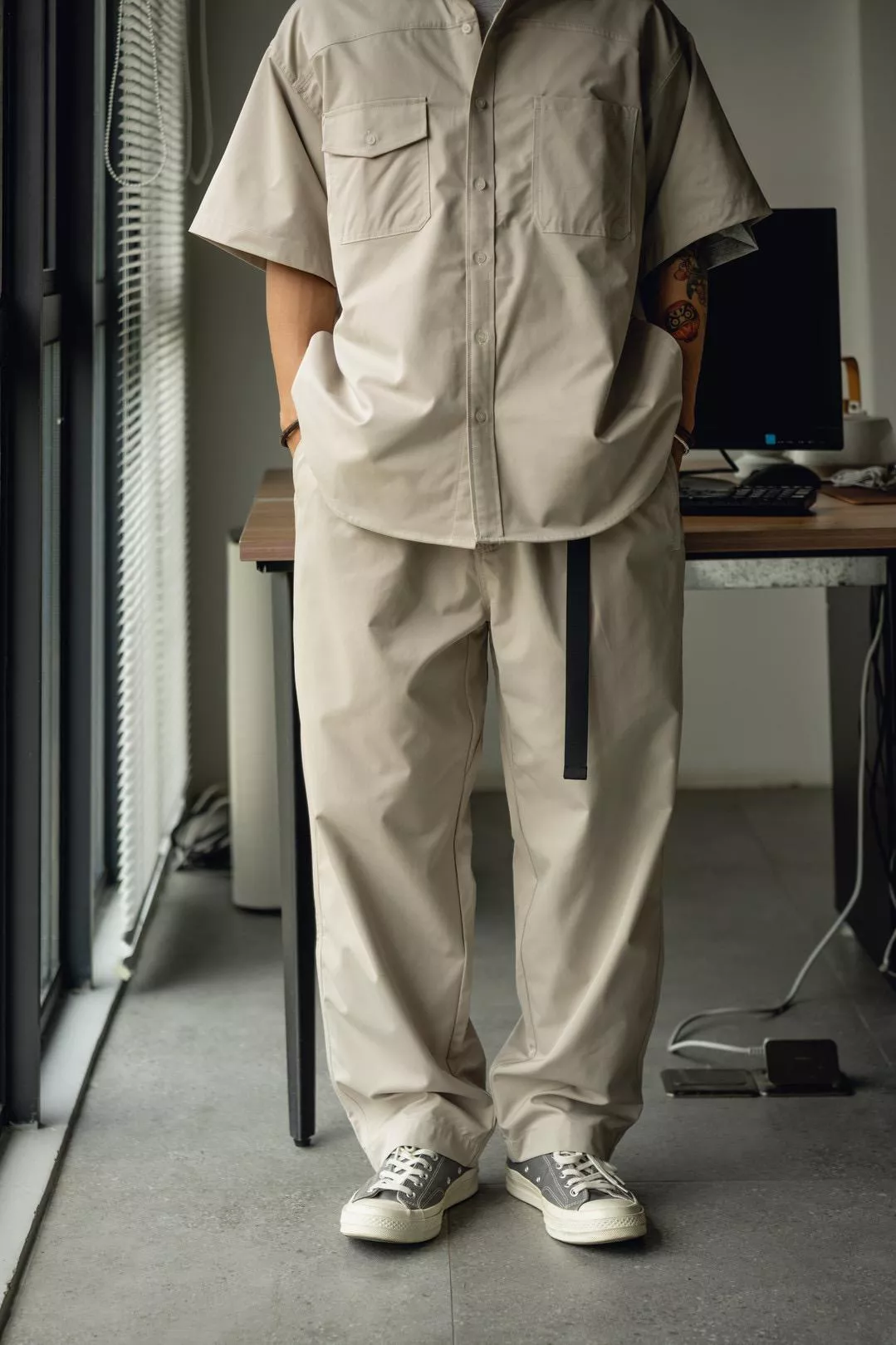 日系涼感工作長褲(3色)