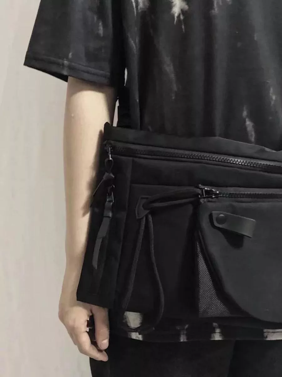 韓系機能多口袋斜背包