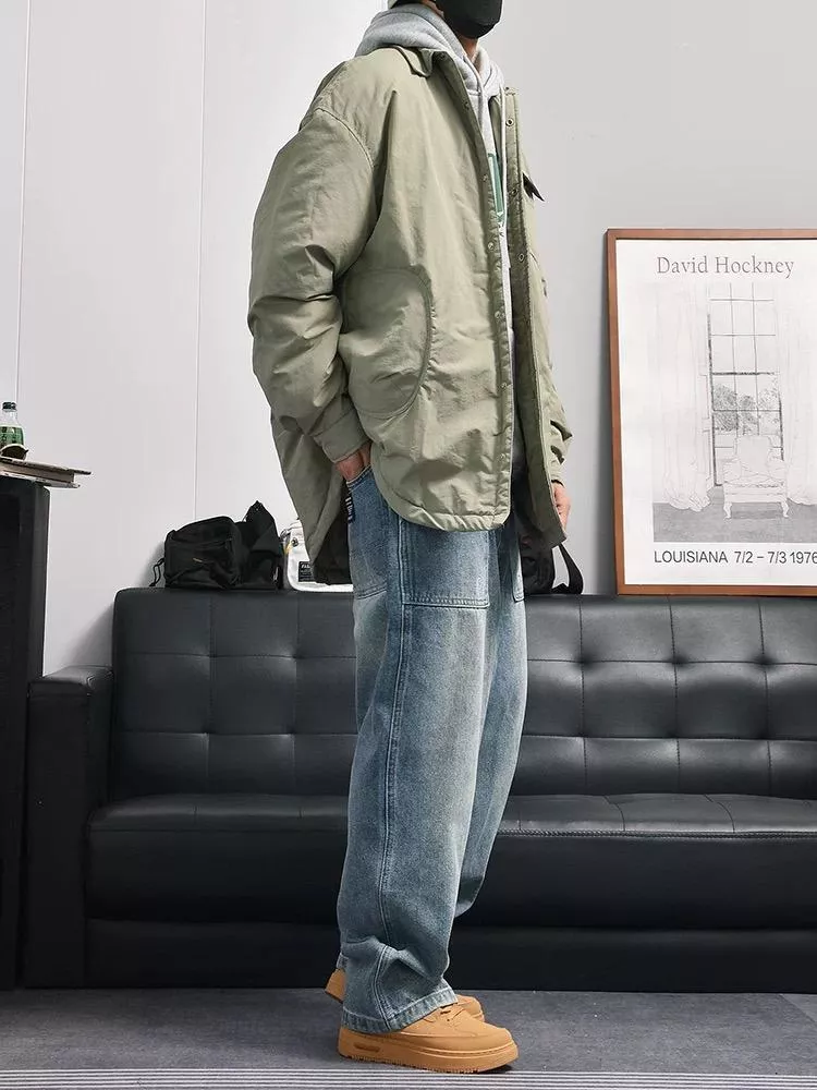 日系翻領鋪棉工裝襯衫（2色）