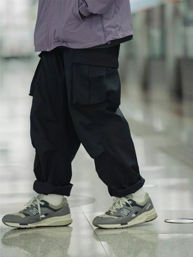 COOLMAX吸濕排汗雙摺廓形傘兵工裝褲(4色)