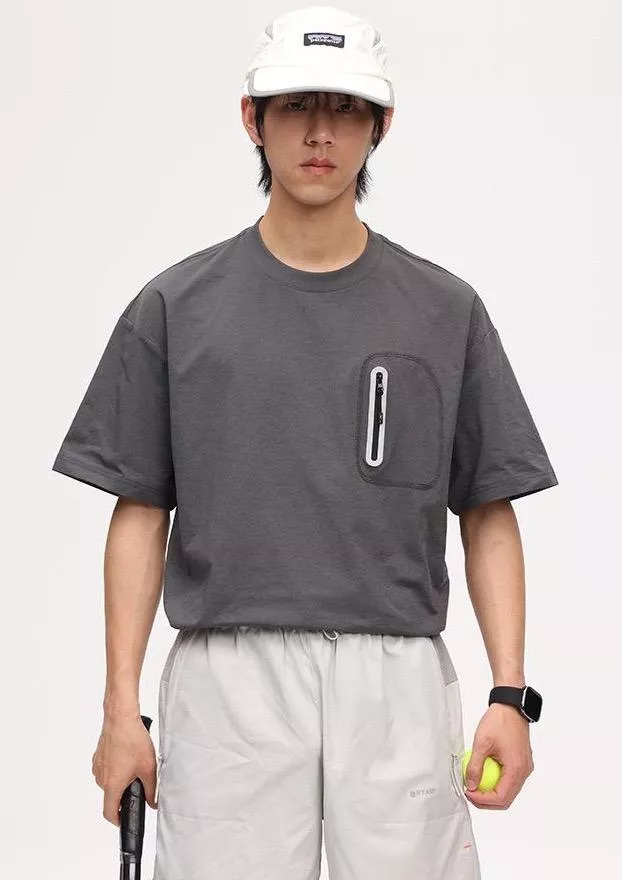 機能涼感口袋短T(4色)