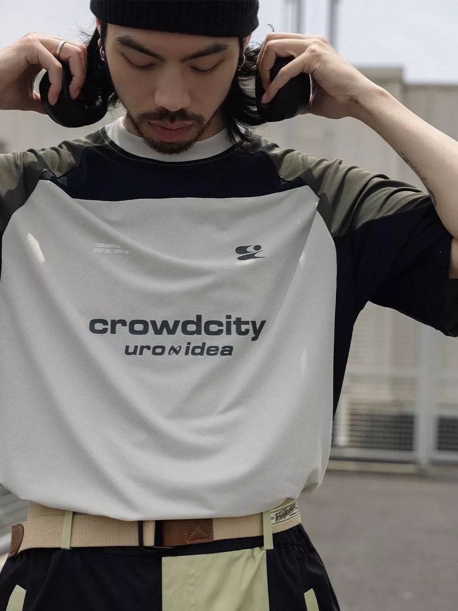 撞色拼接休閒運動T恤(2色)