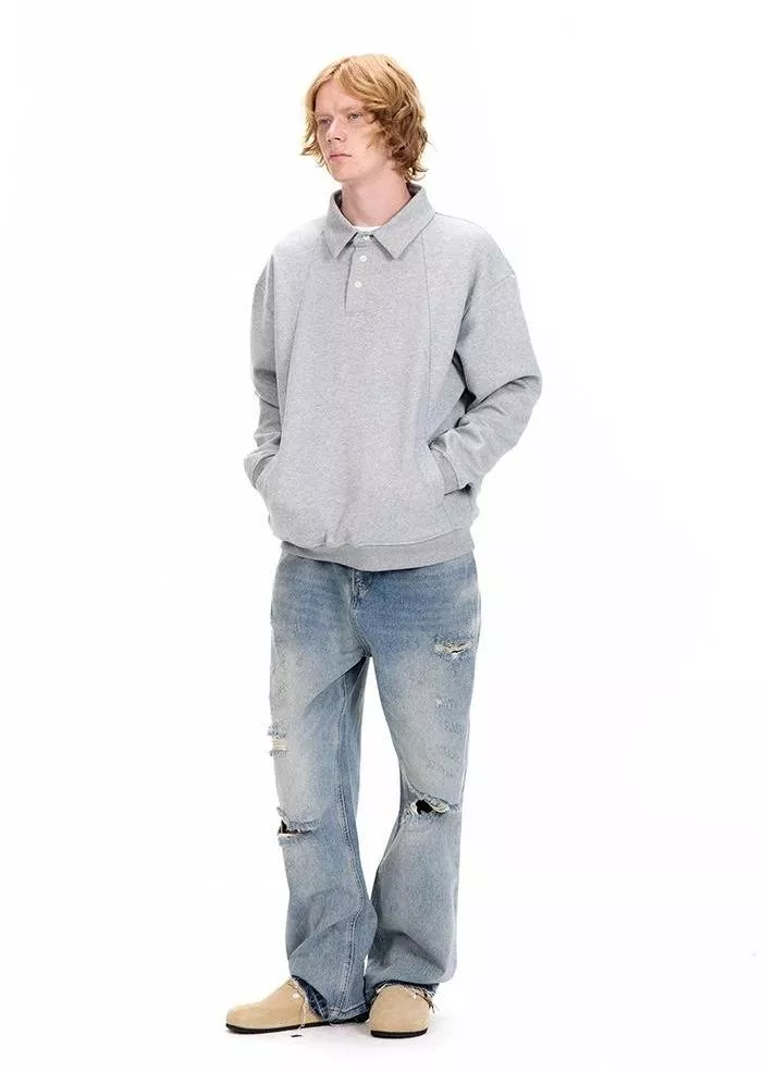 Cleanfit水洗腳口破壞作舊牛仔褲(2色)