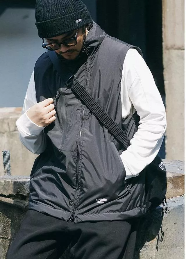 保暖斜側拉鍊羽絨背心(2色)