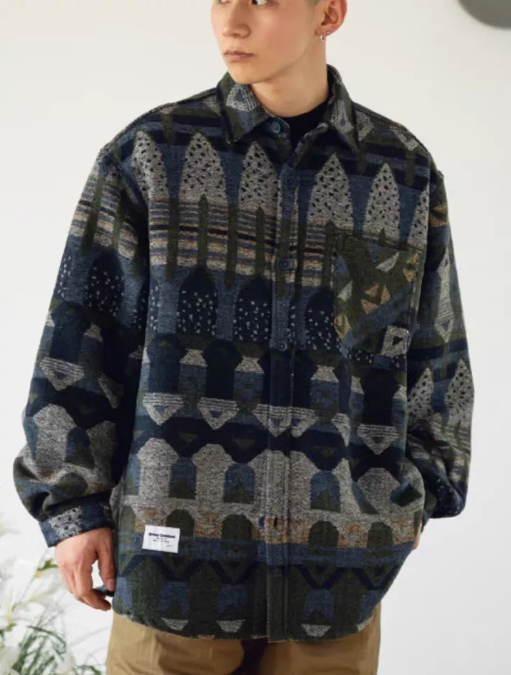 日系毛呢民族風襯衫(2色)