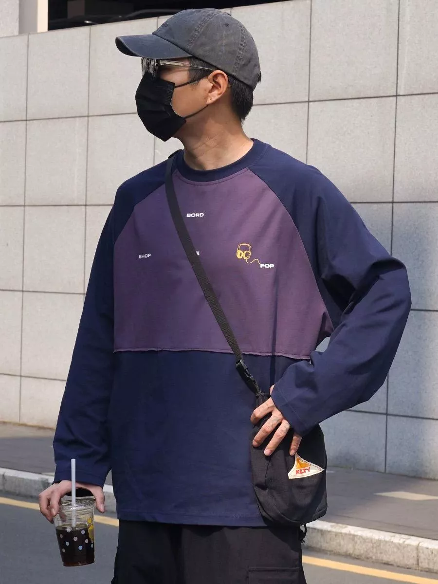 春季休閒撞色上衣(2色)