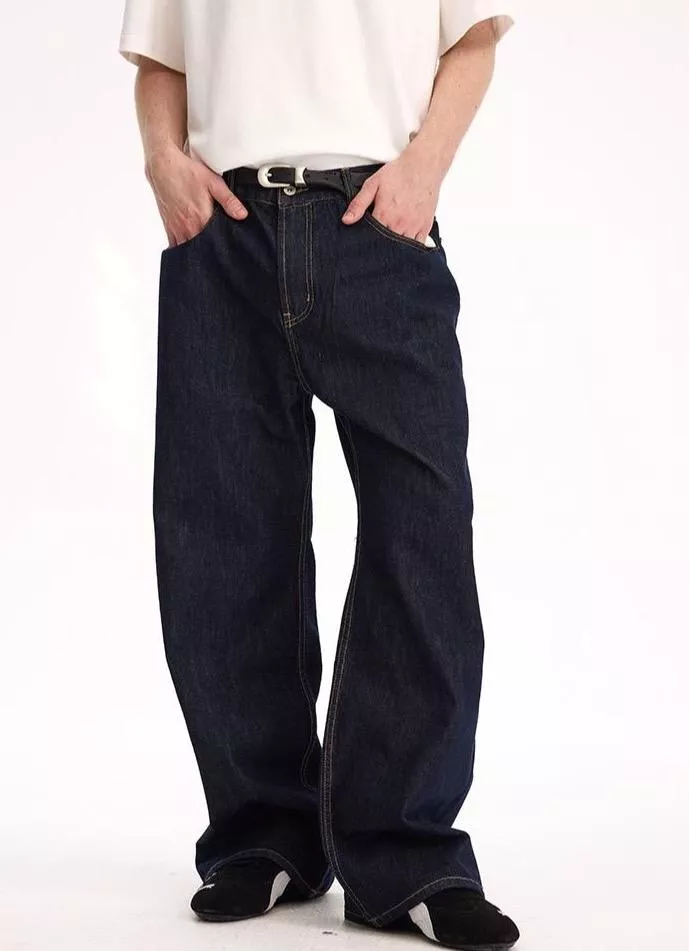 13oz原牛復古直筒寬鬆牛仔褲(2色)