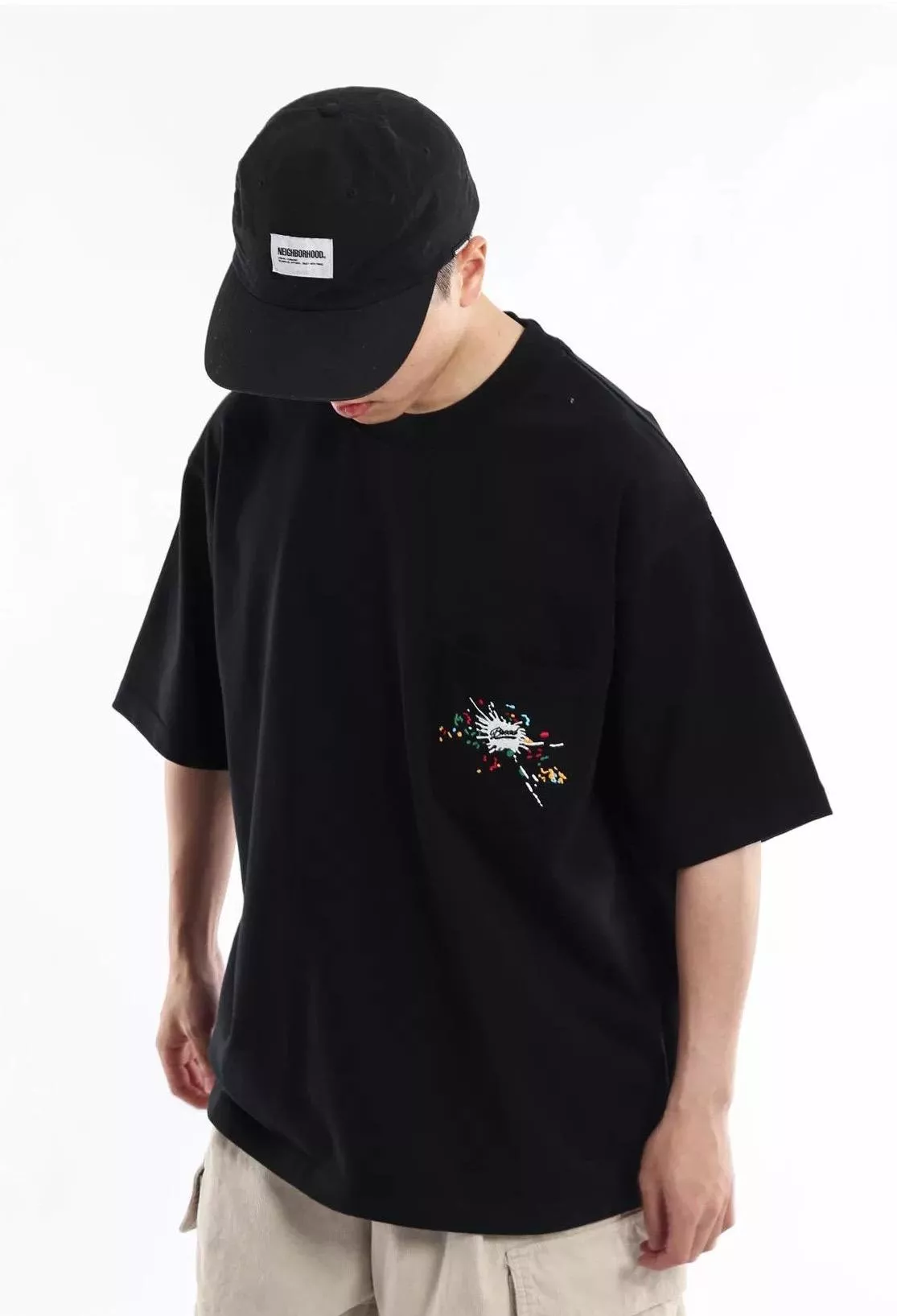 日系350g口袋刺繡重磅短袖T恤(4色)