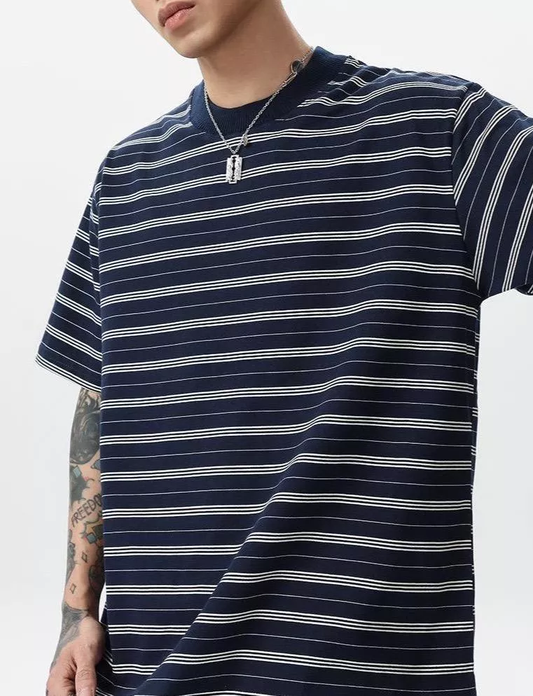 日系小領口條紋上衣(2色)