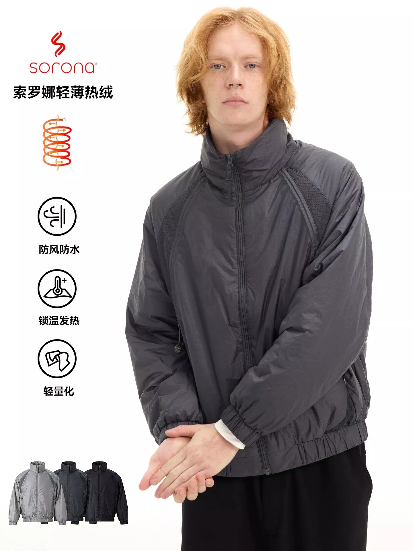 Sorona 新科技薄絨防風棉服(3色)