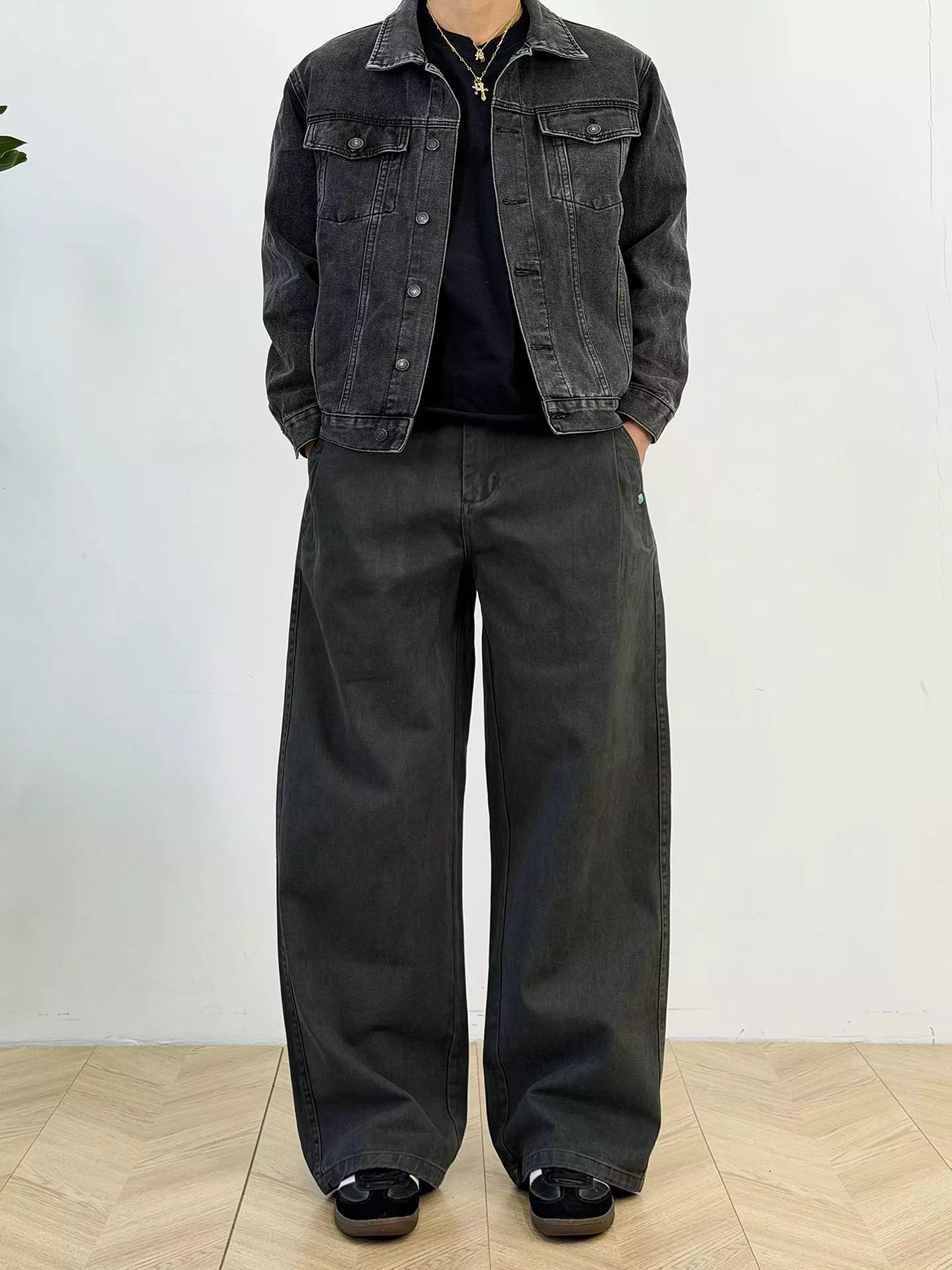 美式工裝廓形長褲(2色)