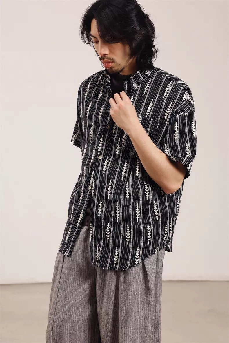 2026樹藤條紋短袖襯衫（2色)