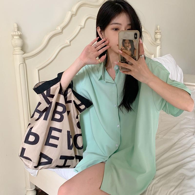 實惠 夏季襯衫 好穿 韓版上衣 舒適百搭 短袖襯衫 日常穿搭 修身顯瘦休閒百搭襯衫 熱門款 襯衫 新上架女裝