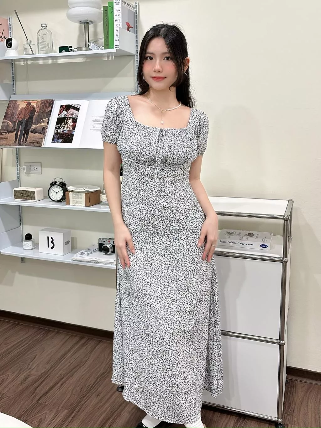 CLMA♡｜🇰🇷Korea 格奧爾格花園  方領後拉鍊浪漫小碎花長洋