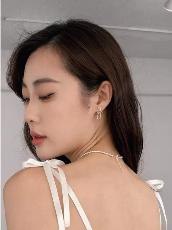 CLMA♡｜🇰🇷 Korea  Balettskor 芭蕾舞鞋交叉蝴蝶結純銀耳針