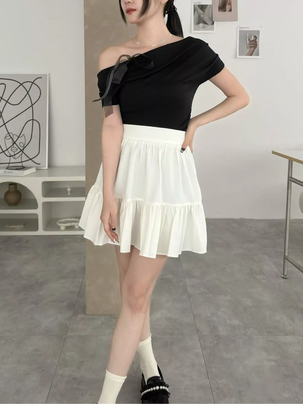 CLMA♡｜🇰🇷Korea甜美代表 ♥ 側拉鍊後鬆緊蛋糕短裙