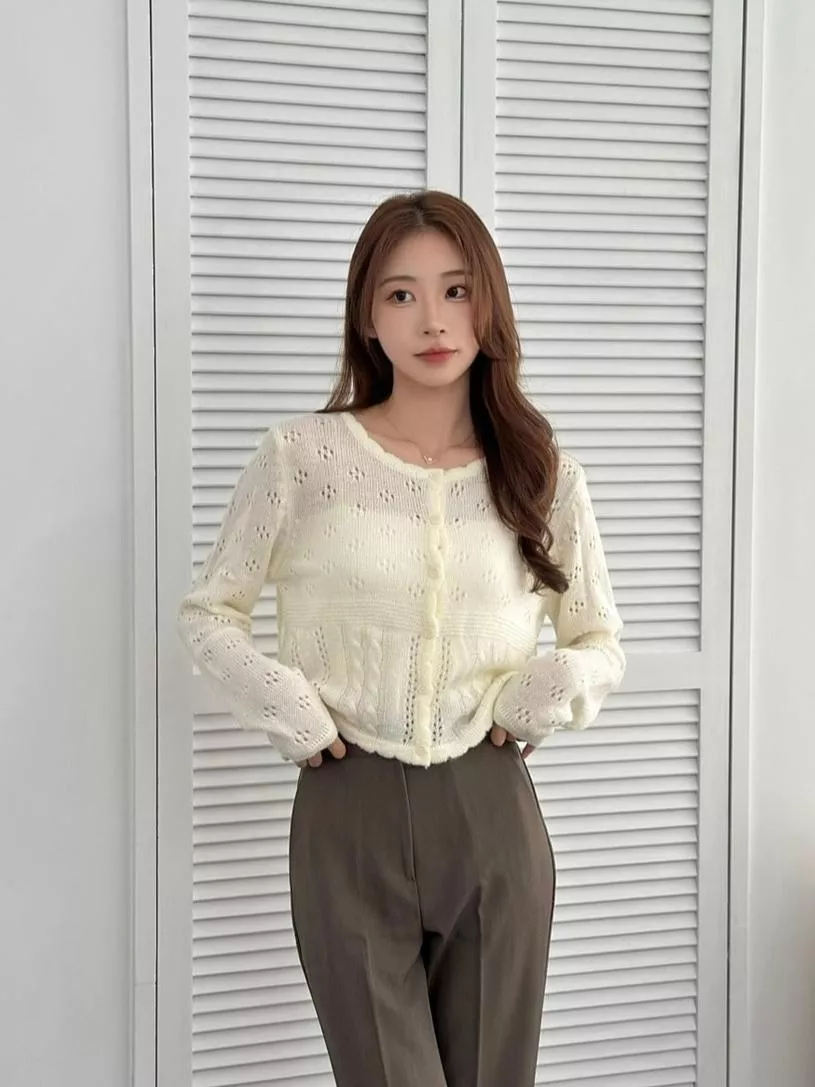CLMA♡｜🇰🇷Korea  Bella Vita 花邊鏤空針織毛衣