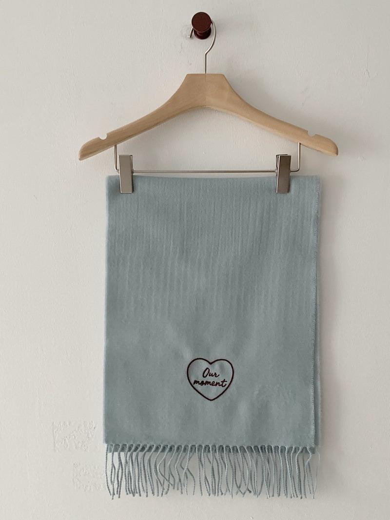 CLMA♡｜🇰🇷Korea 法式愛戀   刺繡愛心混羊毛流蘇圍巾