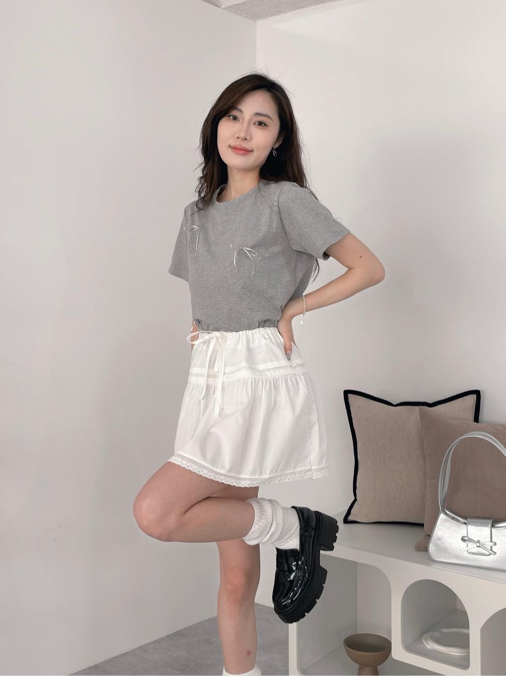 CLMA♡｜🇰🇷Korea  Cutie Pie 抽繩綁帶蝴蝶結滾邊小白裙