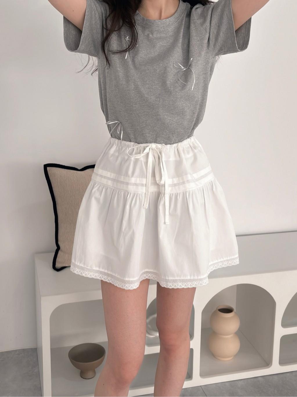 CLMA♡｜🇰🇷Korea  Cutie Pie 抽繩綁帶蝴蝶結滾邊小白裙