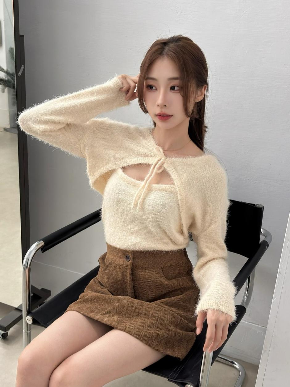 CLMA♡｜🇰🇷Korea 冬日樂章  水貂毛兩件式毛衣Set