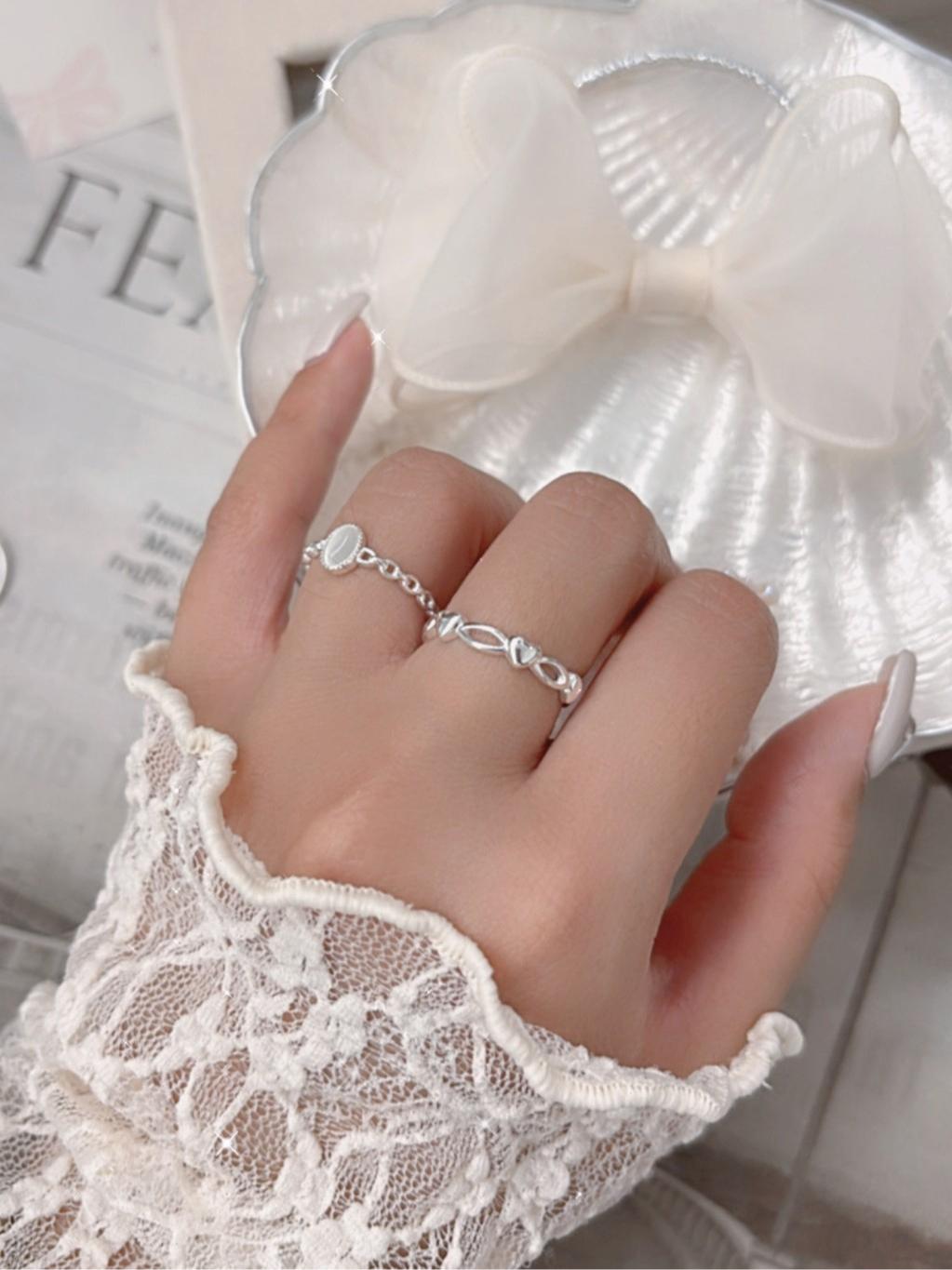 CLMA♡｜🇰🇷 Korea  Name of love 愛心鏤空可調式純銀戒指