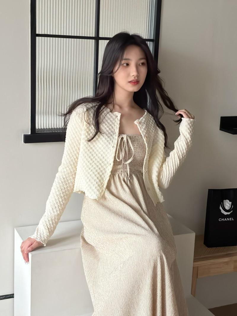 CLMA♡｜🇰🇷Korea 泡芙感波浪小金釦上衣外套