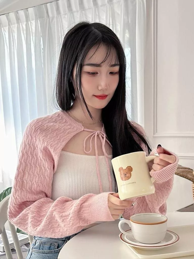 CLMA♡｜🇰🇷 Korea 回頭率滿分| 特殊壓紋柔軟綁帶針織外套 - 兩色