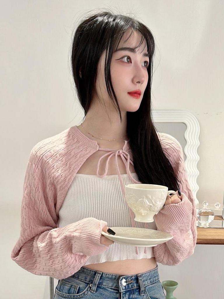 CLMA♡｜🇰🇷 Korea 回頭率滿分| 特殊壓紋柔軟綁帶針織外套 - 兩色