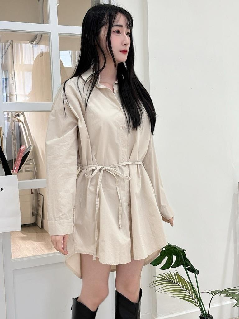 CLMA♡｜🇰🇷 Korea 氣質懶人首選  長版綁帶襯衫OPS