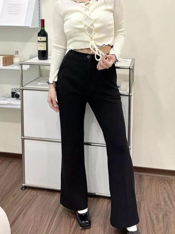 CLMA♡｜🇰🇷 Korea 藏肉神器  厚磅高腰喇叭長腿寬褲