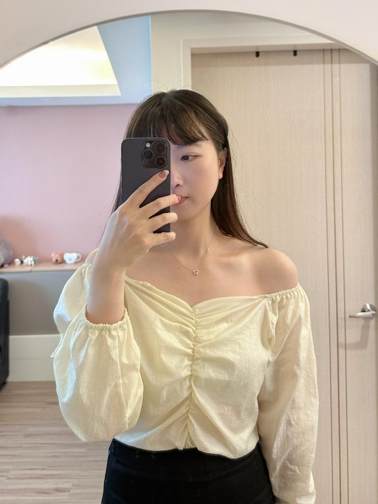 CLMA♡｜🇰🇷 Korea 仙氣十足！霧光抓皺兩穿上衣 - 兩色