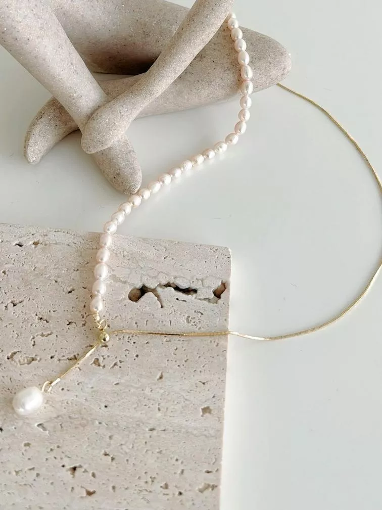 CLMA♡｜🇰🇷 Korea 可調式垂墜珍珠金項鍊