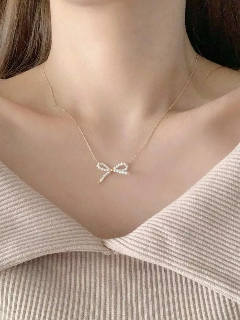 CLMA♡｜🇰🇷 Korea Silver 925 串珠蝴蝶結項鏈