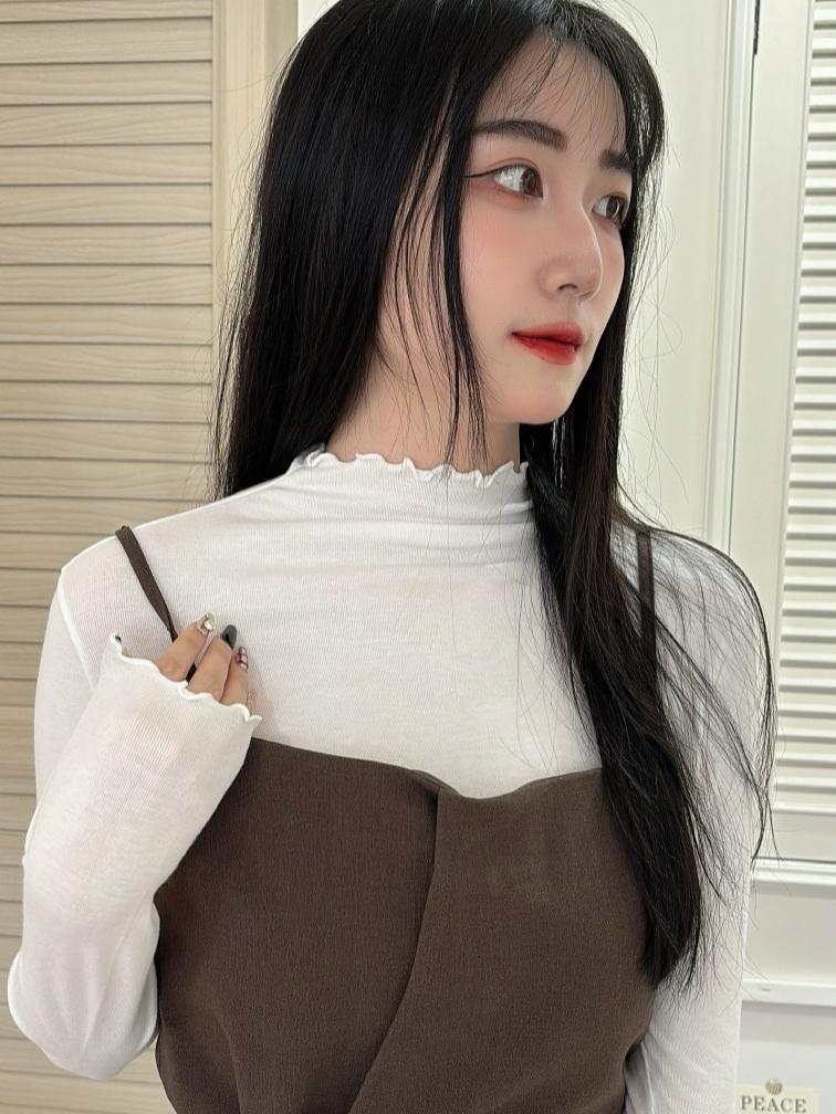 CLMA♡｜🇰🇷 Korea 軟軟QQ！木耳邊微高領內搭打底上衣 - 三色