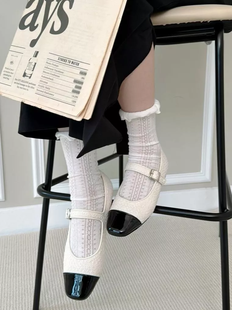 CLMA♡｜時尚教科書  小香風編織紋瑪莉珍鞋