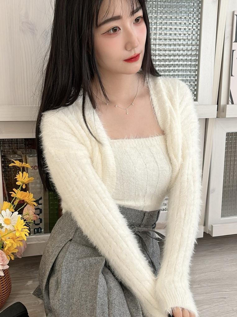 CLMA♡｜🇰🇷 Korea 軟糯麻糬♡  雙綁帶兩件式針織套裝 - 兩色