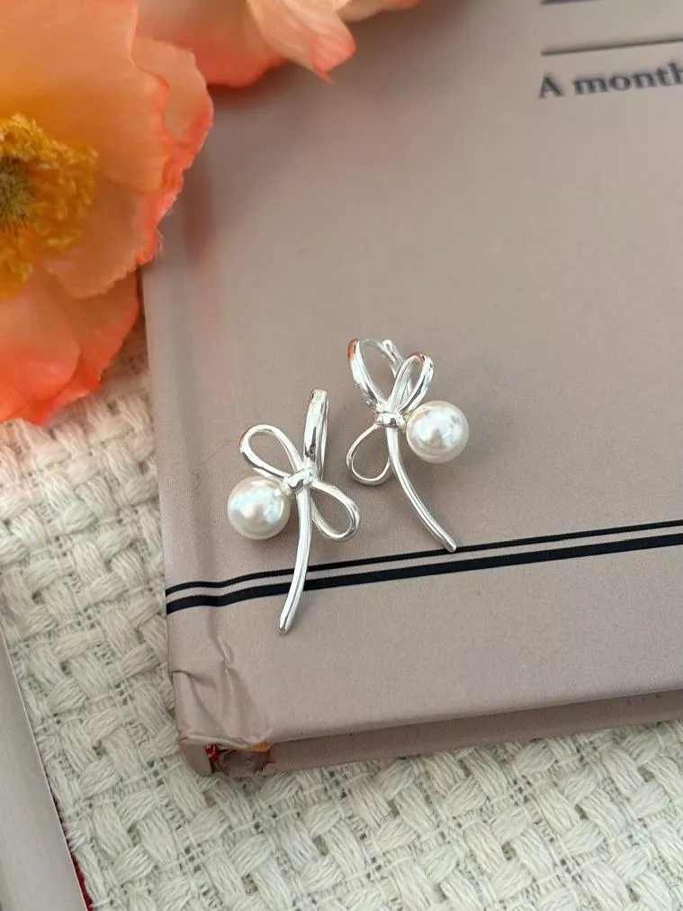 CLMA♡｜🇰🇷Korea 漂亮的她   純銀粗紐結珍珠耳針