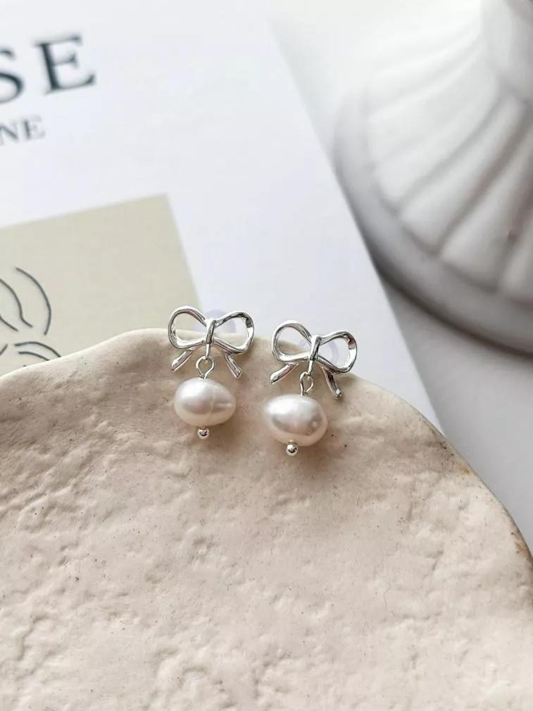 CLMA♡｜ 🇰🇷 Korea Silver 925 純銀蝴蝶結珍珠耳針