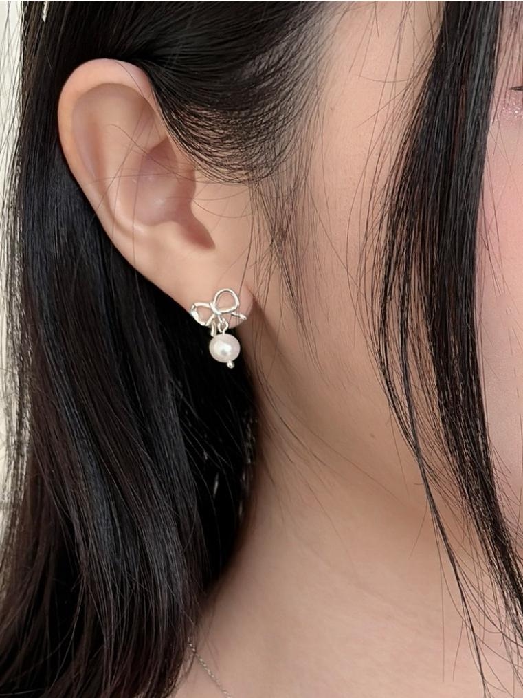 CLMA♡｜ 🇰🇷 Korea Silver 925 純銀蝴蝶結珍珠耳針