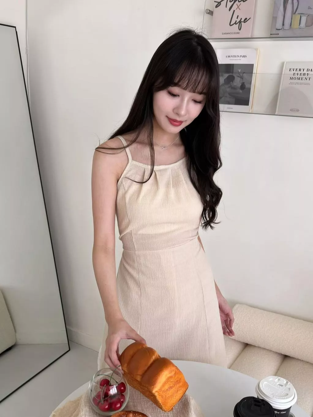 CLMA♡｜🇰🇷Korea 前抓皺氣質細肩長洋裝