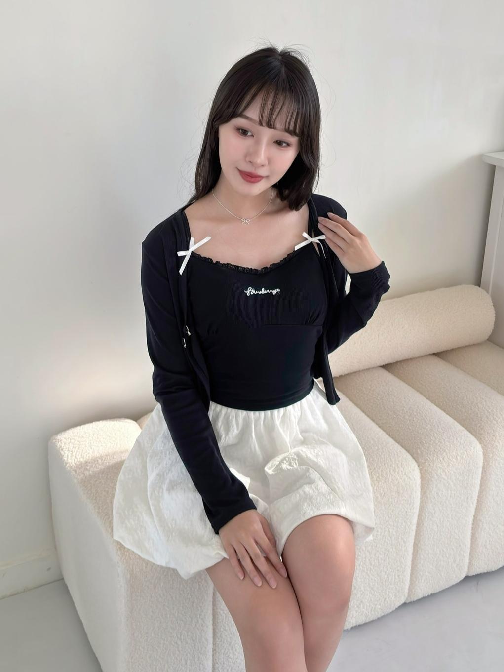 CLMA♡｜🇰🇷Korea 蝴蝶結愛心釦可愛吊帶 Set