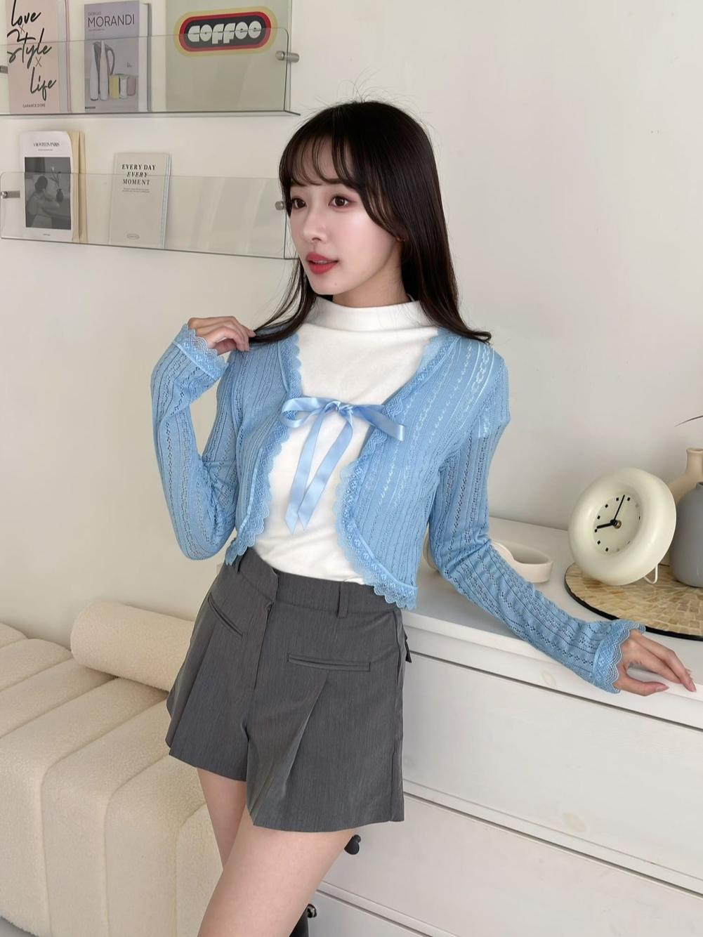 CLMA♡｜🇰🇷Korea 漂亮緞帶短版小外套
