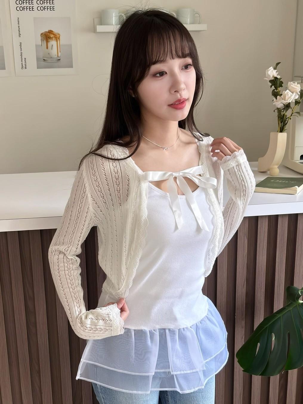 CLMA♡｜🇰🇷Korea 漂亮緞帶短版小外套